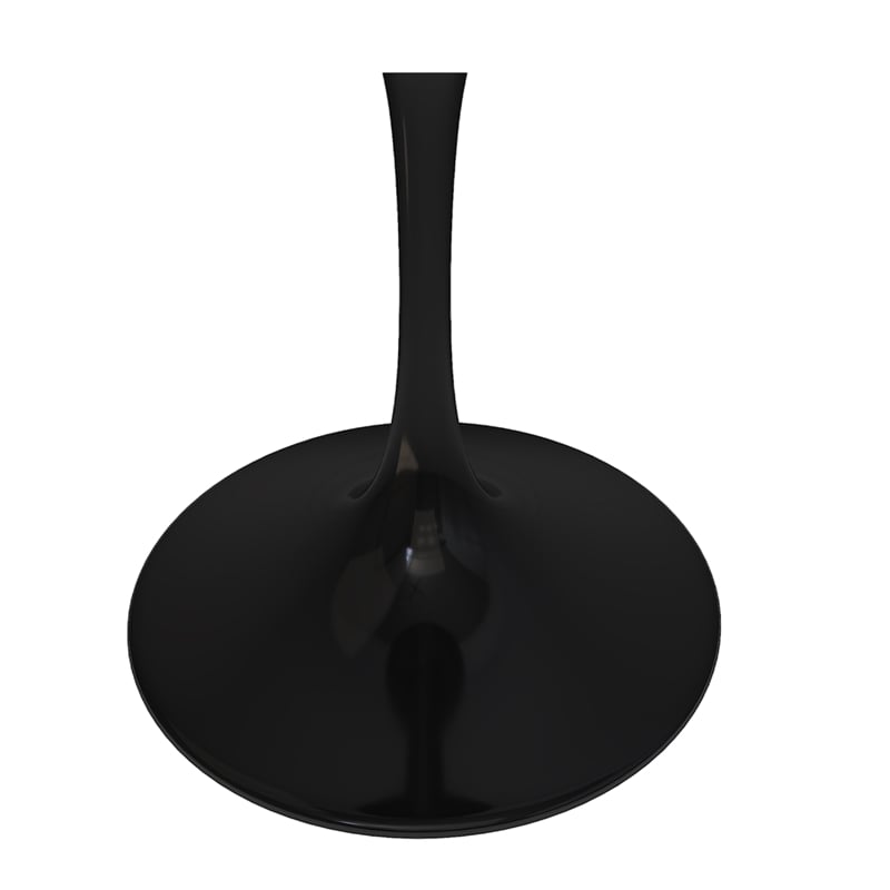 Aron Living Rose 36 Round Fiberglass and Metal Dining Table in White Black