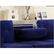 Bella Esprit Velvet Fabric Reversible Sectional with Storage Ottoman in Blue