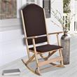 Bella Esprit Traditional Solid Wood and Fabric Folding Rocking Chair in Oak