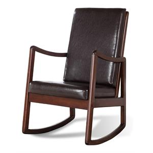 Bella Esprit Transitional Wood Rocking Chair with Cushion in Espresso