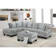 Bella Esprit Fabric Reversible Sectional with Storage Ottoman in Gray