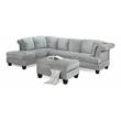 Bella Esprit Fabric Reversible Sectional with Storage Ottoman in Gray