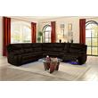 Bella Esprit Leather/ Solid Wood Motion Sectional with Two Recliners in Espresso