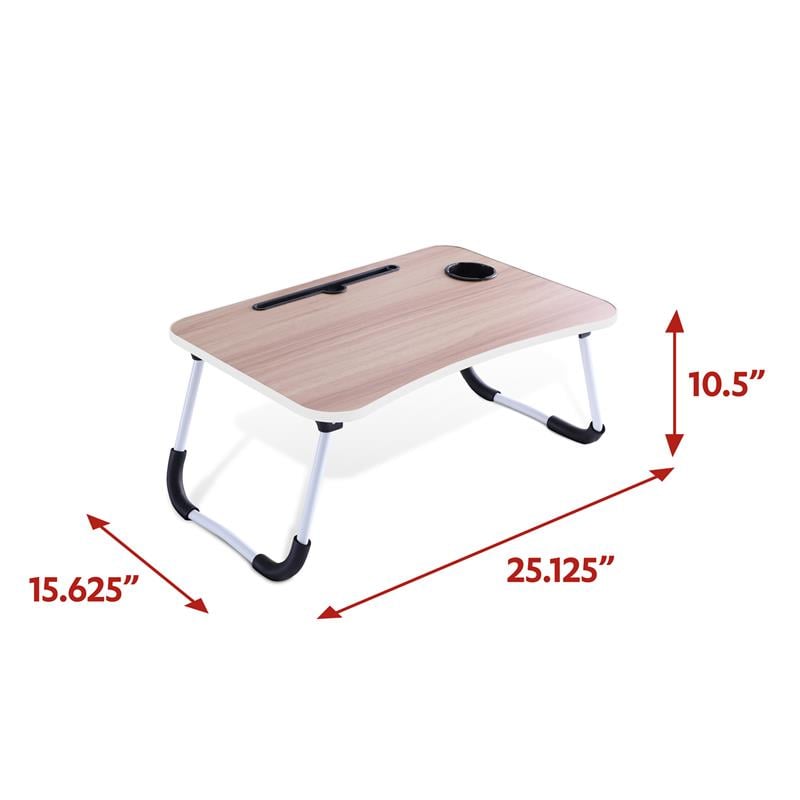 Bella Esprit Coastal Metal Folding Tray Laptop Table in Natural