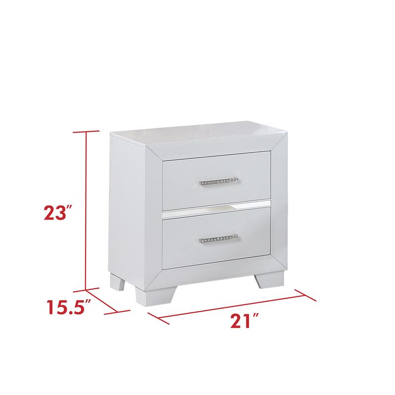 Bella Esprit 4-piece Wood Canopy Full Bedroom Set with LED Lighting in White