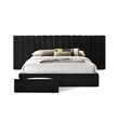 Reve & Belle King Size Bed Velvet continuous spread Black