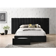 Reve & Belle King Size Bed Velvet continuous spread Black