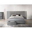 Reve & Belle King Size Velvet continuous spread Headboard with Footboard Gray