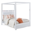 Reve & Belle Full Size Bed Canopy Faux Leather PU with LED Lighting White