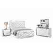 Reve & Belle 4pc Queen Wood Bedroom Set with LED Lights White