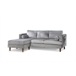 Bella Esprit Nico Velvet Sofa with Reversible Chaise Grey