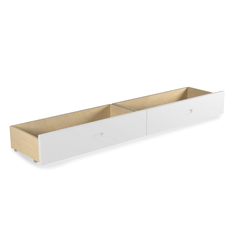 Bella Esprit Set of 2 Under Drawer on Rollers Manufactured & Solid Wood White