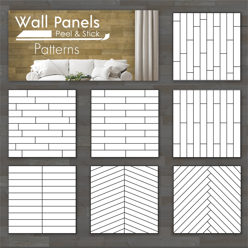 Bella Peel and Stick Solid Wood Wall Paneling Assorted Length 5inch Width 95sqFt