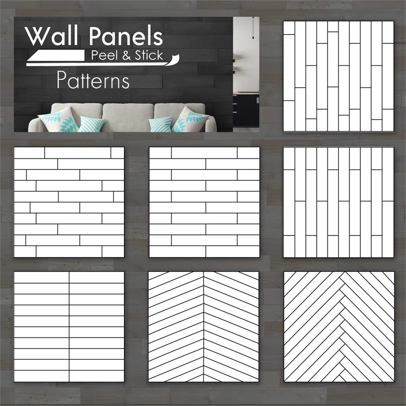Decorative Solid Wood Wall Panel with Adhesive 3M Tape Charcoal Gray 95sqft