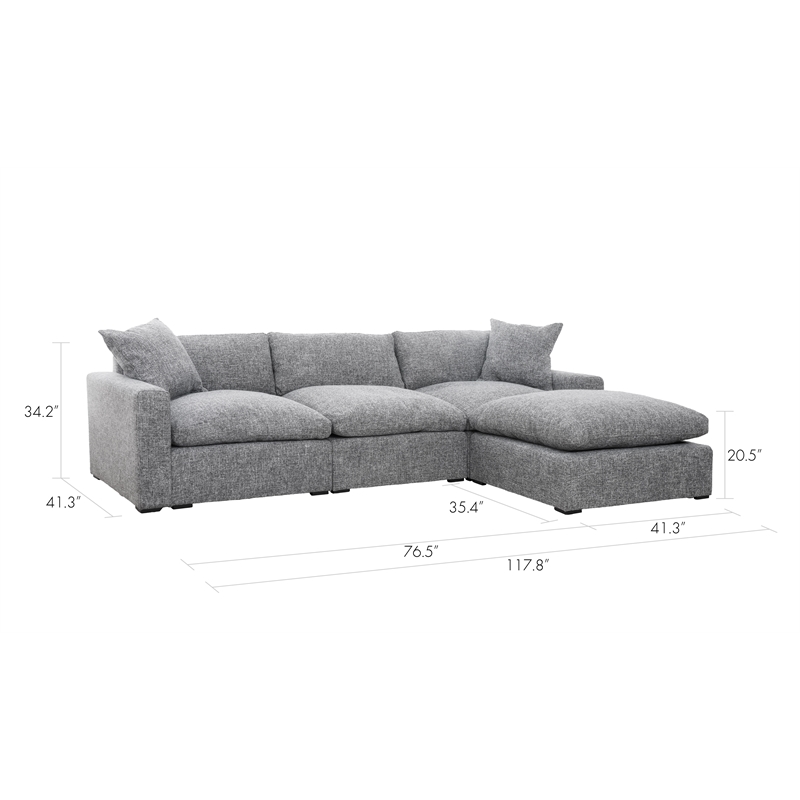 Conrad Modular Sectional In Light Gray Tweed