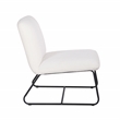 White Plush Fabric Accent Chair in White
