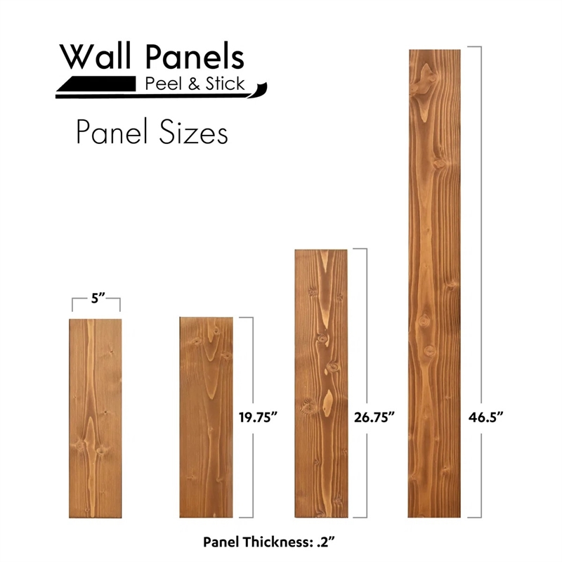 Decorative Solid Wood Wall Panel with Adhesive 3M Tape Reclaimed Pine 95sqft
