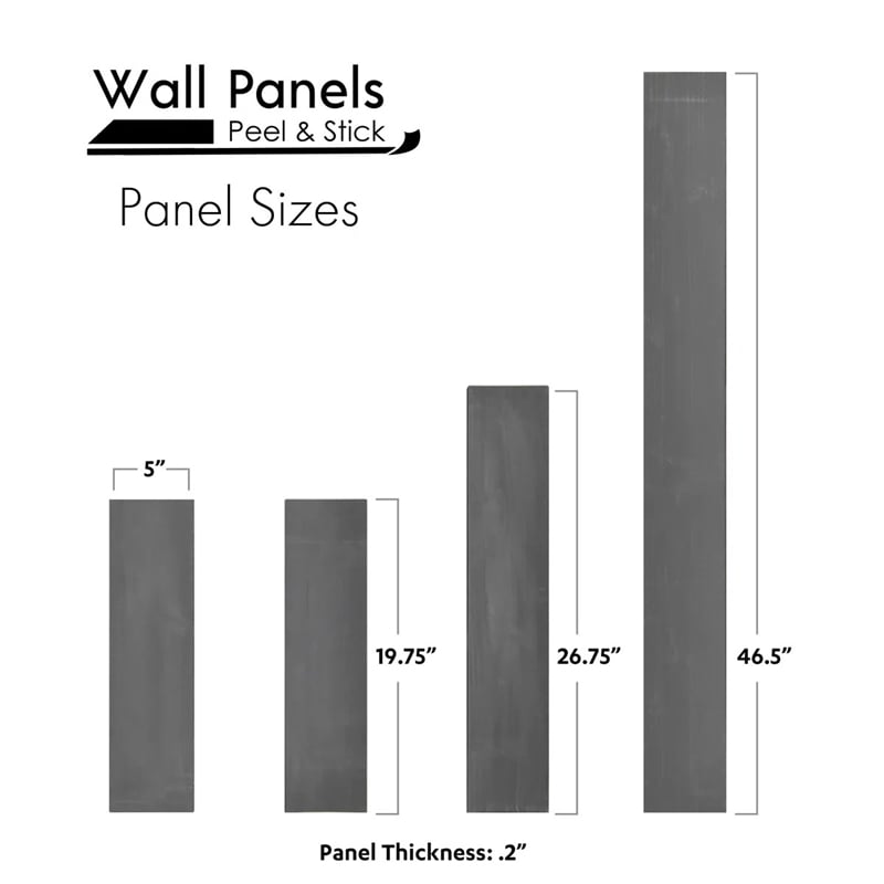 Decorative Solid Wood Wall Panel with Adhesive 3M Tape Vintage Gray 95 sqft
