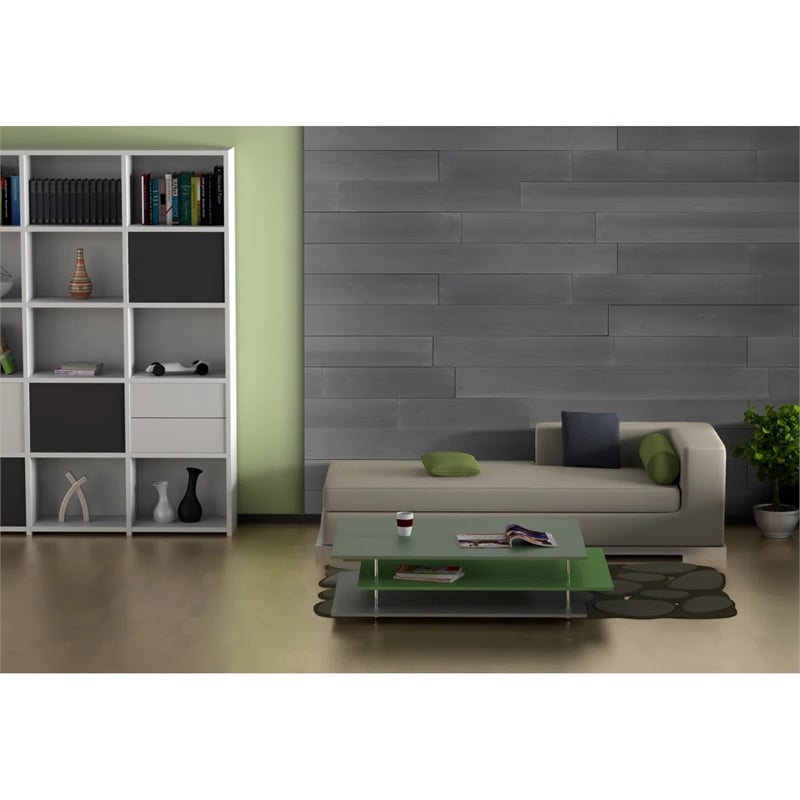 Decorative Solid Wood Wall Panel with Adhesive 3M Tape Vintage Gray 95 sqft
