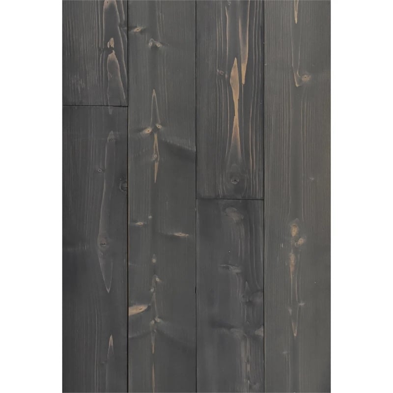 Decorative Solid Wood Wall Panel with Adhesive 3M Tape Ash Gray 95sqft
