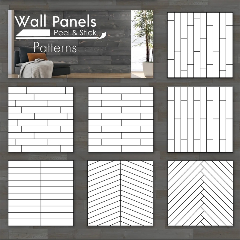 Decorative Solid Wood Wall Panel with Adhesive 3M Tape Ash Gray 95sqft