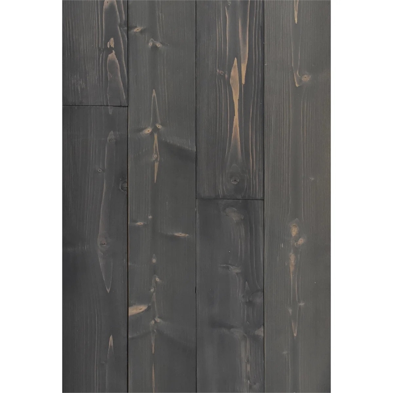 Decorative Solid Wood Wall Panel with Adhesive 3M Tape Charcoal Black 95sqft