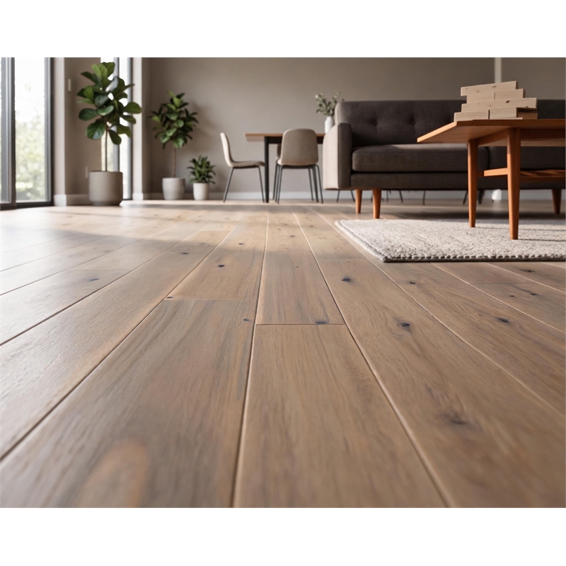Beige Acacia Solid Hardwood Flooring Grey Haven Blonde Oak 5/8