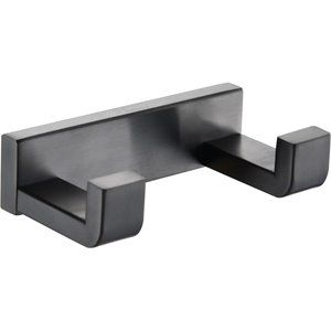 Lexora Home Bagno Bianca Stainless Steel Double Robe Hook in Gun Metal