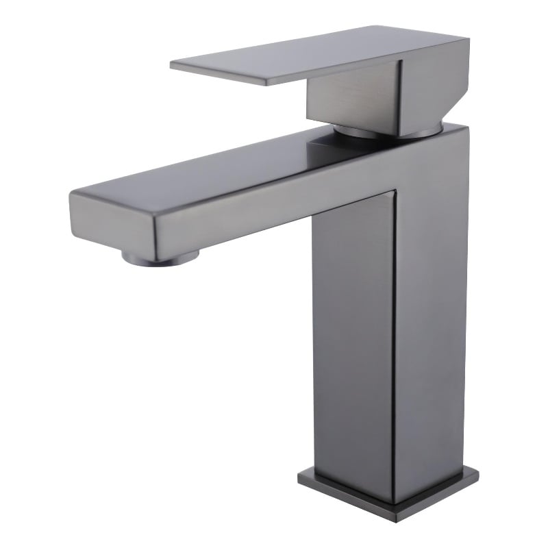 Lexora Home Monte Stainless Steel Single Hole Bathroom Faucet in Gun Metal