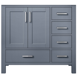 Lexora Home Jacques 36&quot Vanity Cabinet in Dark Gray