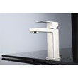 Lexora Home Monte Stainless Steel Single Hole Bathroom Faucet in Satin Nickel