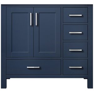 Lexora Home Jacques 36&quot Vanity Cabinet in Navy Blue
