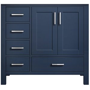 Lexora Home Jacques 36&quot Vanity Cabinet in Navy Blue