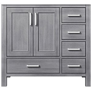 Lexora Home Jacques 36&quot Vanity Cabinet in Distressed Gray