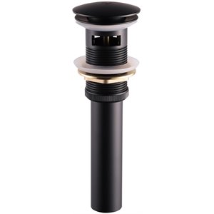 Lexora Home Scarico Pop-Up Drain Assembly with Overflow in Matte Black