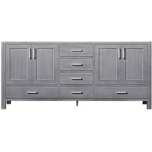 Lexora Home Jacques 72&quot Vanity Cabinet in Distressed Gray