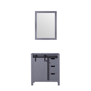 Lexora Home Marsyas 30&quot Single Vanity with Mirror in Brown