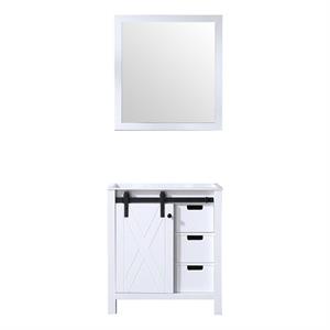 Lexora Home Marsyas 30&quot Single Vanity with Mirror in White