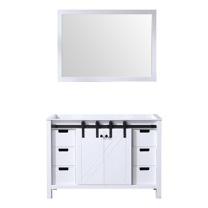 Lexora Home Marsyas 48&quot Single Vanity with Mirror in White