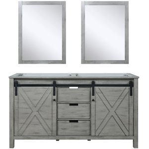 Lexora Home Marsyas 60&quot Double Vanity with Mirrors in Ash Gray