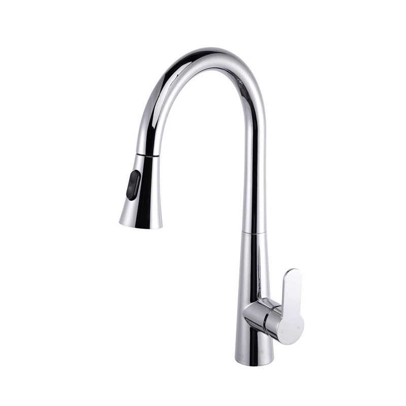 Lexora Home Furio Brass Kitchen Faucet with Pull Out Sprayer in Chrome