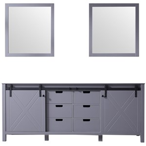 Lexora Home Marsyas 80&quot Double Vanity with Mirrors in Dark Gray