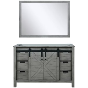 Lexora Home Marsyas 48&quot Single Vanity with Mirror in Ash Gray