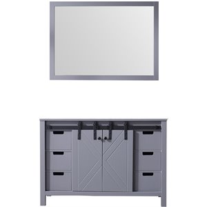 Lexora Home Marsyas 48&quot Single Vanity with Mirror in Dark Gray