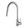 Lexora Home Olivi Brass Kitchen Faucet with Pull Out Sprayer in Chrome