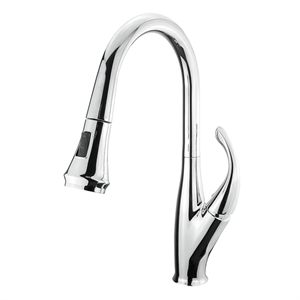 Lexora Home Garbatella Brass Kitchen Faucet with Pull Out Sprayer in Chrome