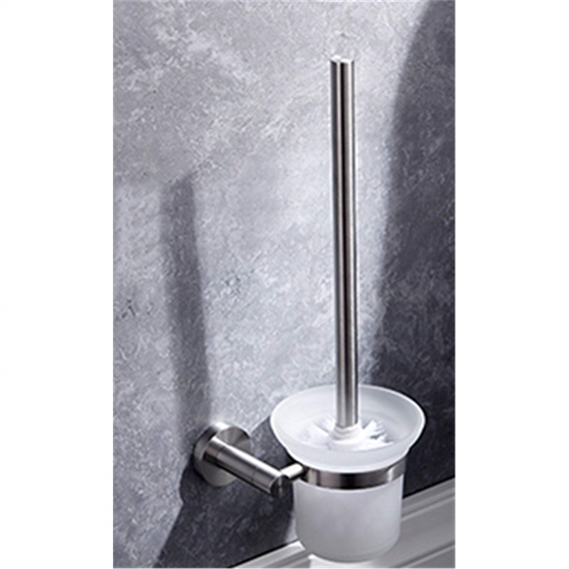 Lexora Home Bagno Nera Stainless Steel Toilet Brush in Satin Nickel