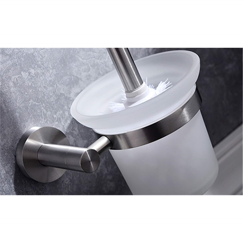 Lexora Home Bagno Nera Stainless Steel Toilet Brush in Satin Nickel