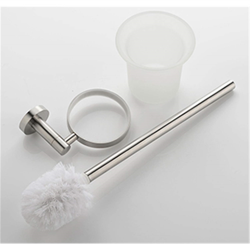 Lexora Home Bagno Nera Stainless Steel Toilet Brush in Satin Nickel