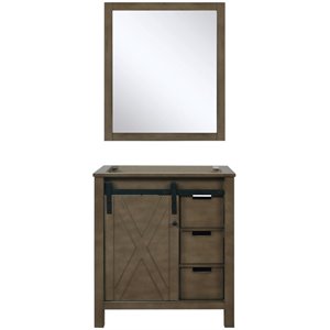 Lexora Home Marsyas 30&quot Single Vanity with Mirror in Rustic Brown